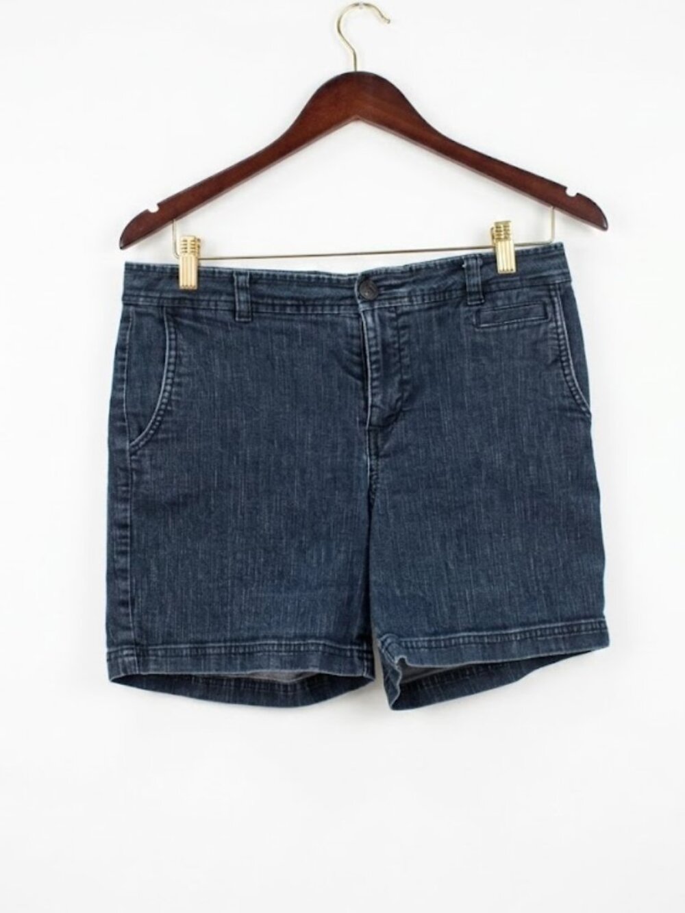 Dockers Denim Shorts Dark Wash Trouser Style Pockets - medium